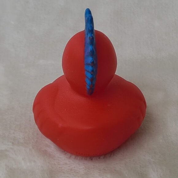 Red Rubber Duck Blue Mohawk Cruise Jeep Dicking Duckie Bath Toy - Picture 5 of 8